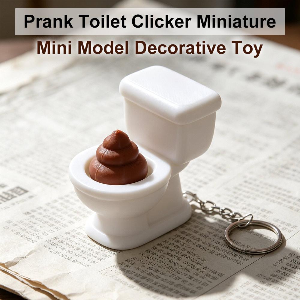3D Printed Toilet Poop Clicker Creative Press Keyboard Keychain Sensory Clicker Toys Office Home