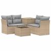 Sofa Set 6 Pieces Beige and Light Gray Poly Rattan and Steel