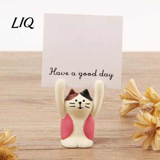 Multi-functional Card Holder Memo Holder, Resin Cartoon Animal Paper Photo Clip Stand, Display Notes Messages for Office Desk Organizer