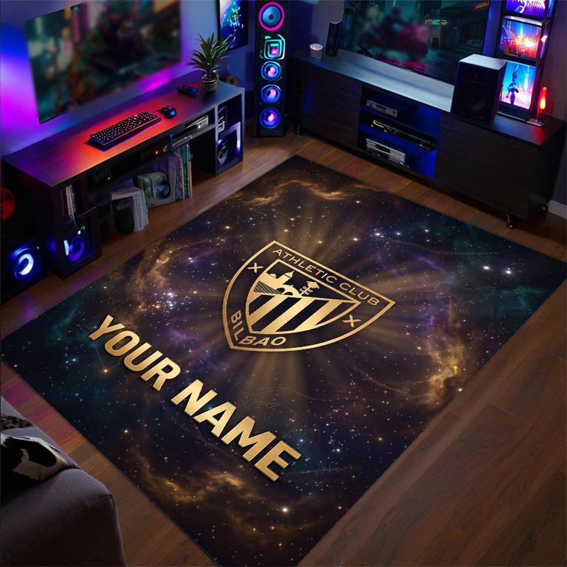 Crystal Velvet Rug Athletic Bilbao FC Print Custom Name Text Floor Mat Home Decor