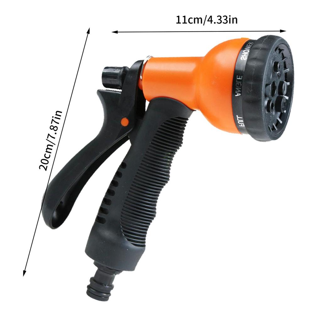 

8 Modes Garden Irrigation Watering Hose Nozzle High Pressure Car Washing Water Sprayer Pipe Tube Nozzle Pet Bath Sprinkle Tools оранжевый