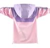 Girls' Spring and Autumn Color Block Windbreaker: Children's Fashionable Hooded Jacket