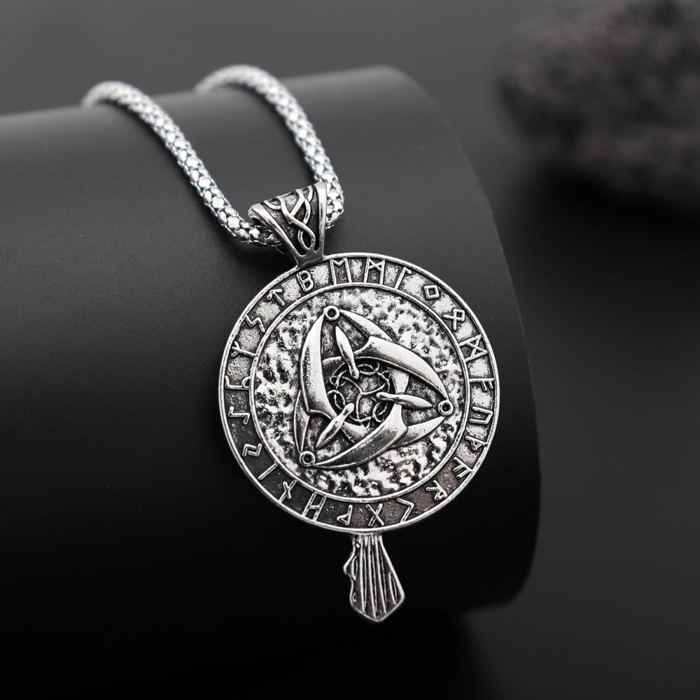1PC Amulet Necklace Men's Pendant Blackbird Celtic Crow Hip Hop Trend Necklace Men's Fashion Jewelry Necklace