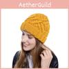 Trendy Autumn Winter Knitted Hat For Women Featuring Unique Check Pattern In Multiple Colors