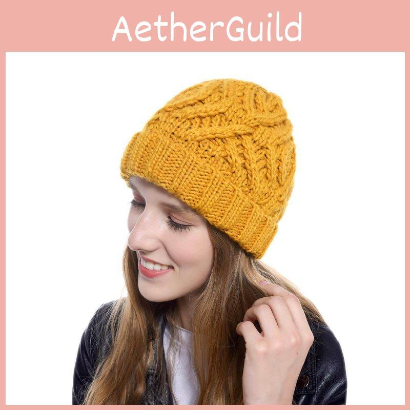 Trendy Autumn Winter Knitted Hat For Women Featuring Unique Check Pattern In Multiple Colors