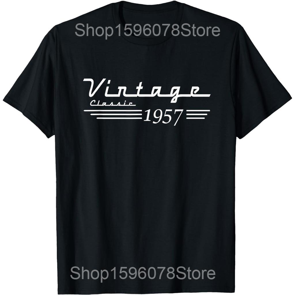Vintage 1957 Limited Edition 69th Birthday Gifts 69 Year Old T Shirts Men Streetwear Tee Short Sleeve Unisex Loose Clothing