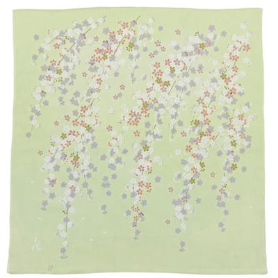 Chiyo Sakura Furoshiki 68cm Breit Rayon Furoshiki Hergestellt in Japan Uno's (Kirschblüte) (Grün) -