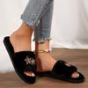 Fashion Women Slippers New Fashion Warm House Slippers Winter New Trend Fur Home Shoes for Women Casual Plush Comfortable Slides Women