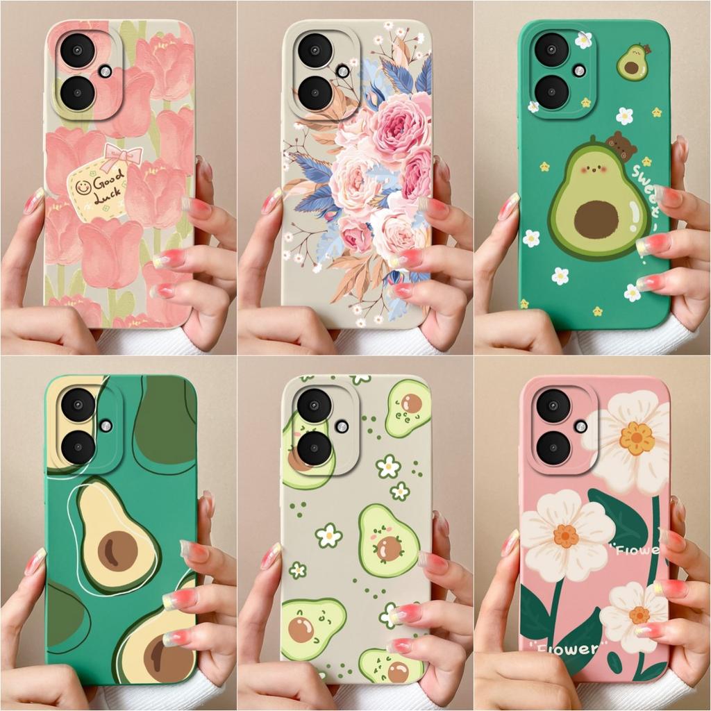 Cover Posteriore Per Xiaomi Poco F5 Pro X6 Pro F6 M6 Custodia per Telefono Avocado Carino Fiore Bello Protezione Fotocamera Opaca Custodie in Silicone Morbido Guscio Capa Per Xiaomi