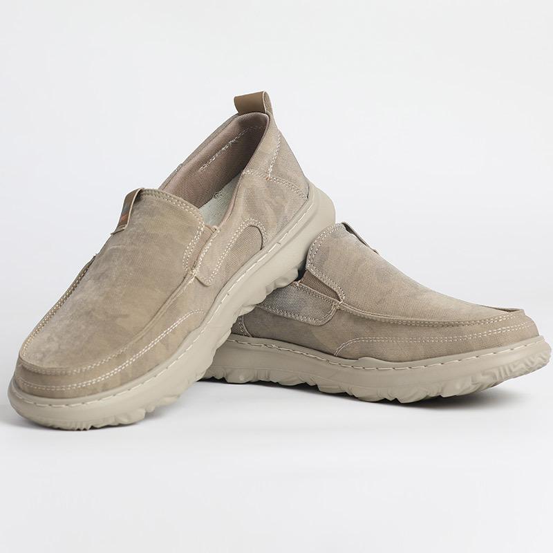 Fashion Men's Spring and Summer New Breathable and Comfortable Canvas Shoes with Soft Soles Lazy and Lightweight Casual Shoes