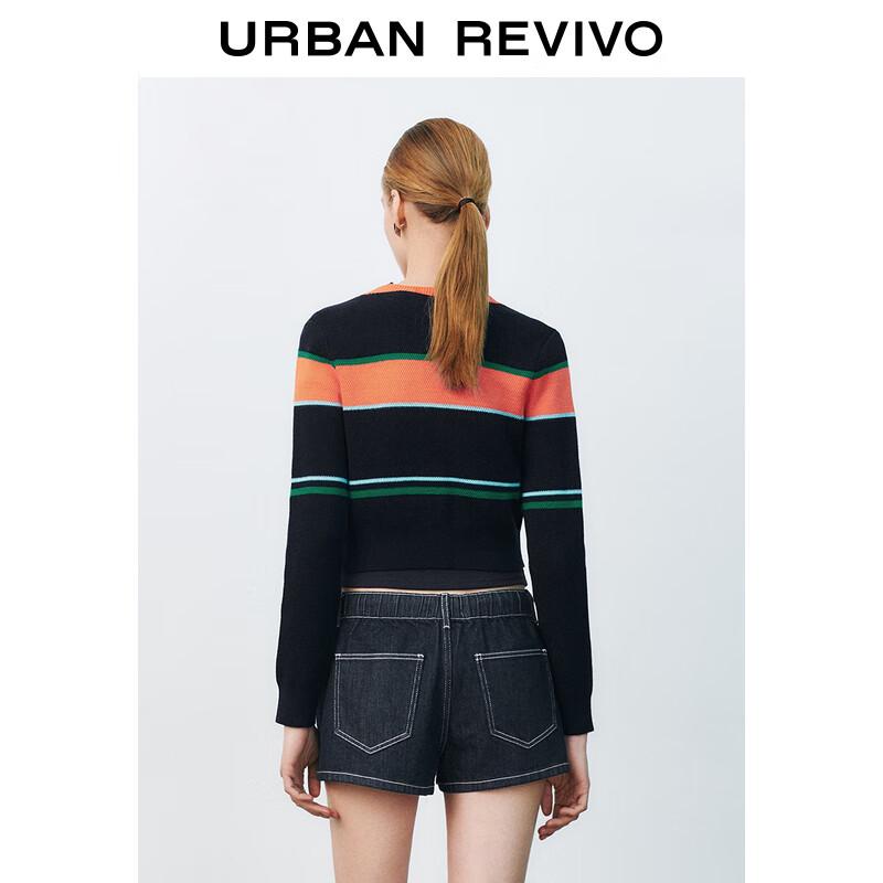 UR 2025 Spring Women's Striped Knit Cardigan