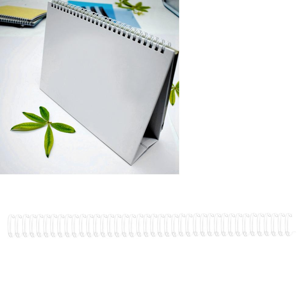 100PCS 6.4mm White Size 34 Teeth 3:1 Double Wires Binding Wire Calendar Binding Iron