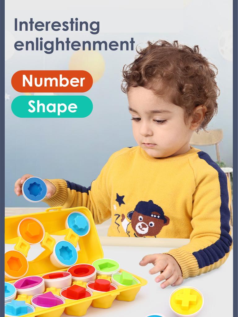 Non-Toxic 6Pcs Baby Smart Eggs Montessori Educational Toys For Children Color Shape Matching Recognize Toddler Intelligent Learning