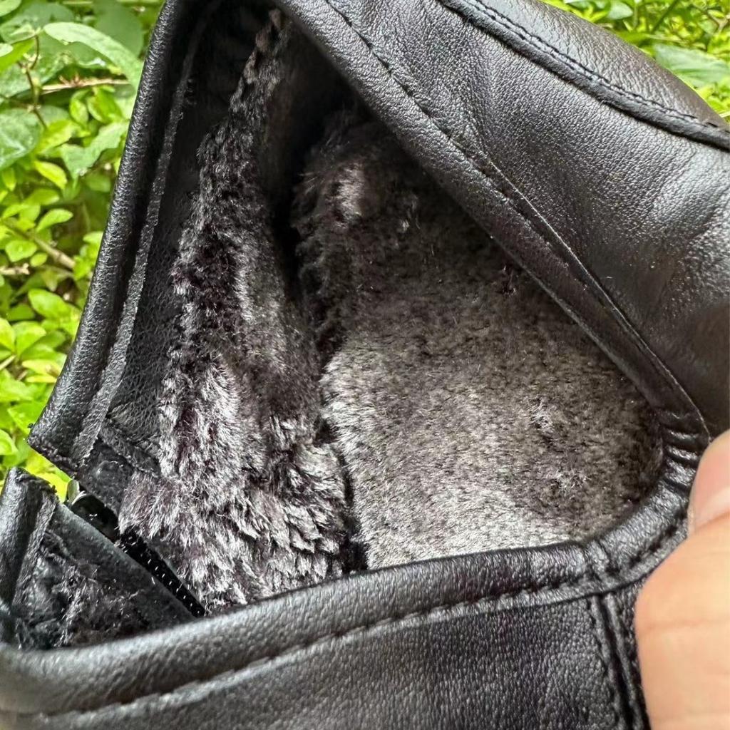 Autumn and Winter Velvet Casual New Men's Shoes Warm and Comfortable Top Layer Cow Side Zipper British Style Leather Shoes