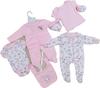 8-teiliges Pyjama-Set für Neugeborene: Bodys mit kurzen und langen Ärmeln für Frühling/Sommer
