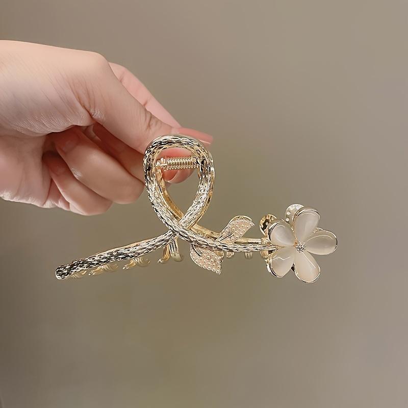 

Elegant Rhinestone Flower Hair Claw Clip Vintage Non-Slip Grip Hairpin with Sparkling Accents, Perfect for Women & Daily Wear, Valentine S Day Gift Id белый