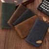 2025 Men's Crazy Horse Leather Wallet Retro Business Card Holder Real Cowhide Multi-card Clutch with Patina Finish