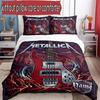 3pcs Duvet Cover Set (1*Duvet Cover + 2*Pillowcase, Without Core), Custom Name Metallica Pattern Bedding Set, Home Bedroom Decor Gift