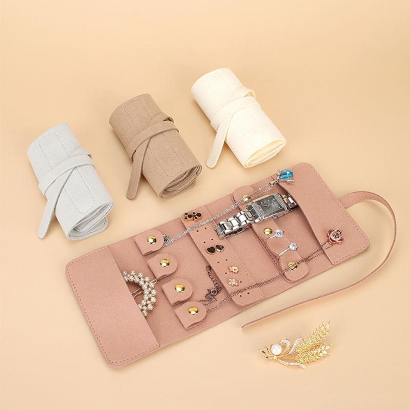 Kompakte Schmuck-Organizer-Tasche Reise-Schmuck-Tasche Organizer Tragbare Reise Schmuck Lagerung Rolle Beutel Lagerung Taschen