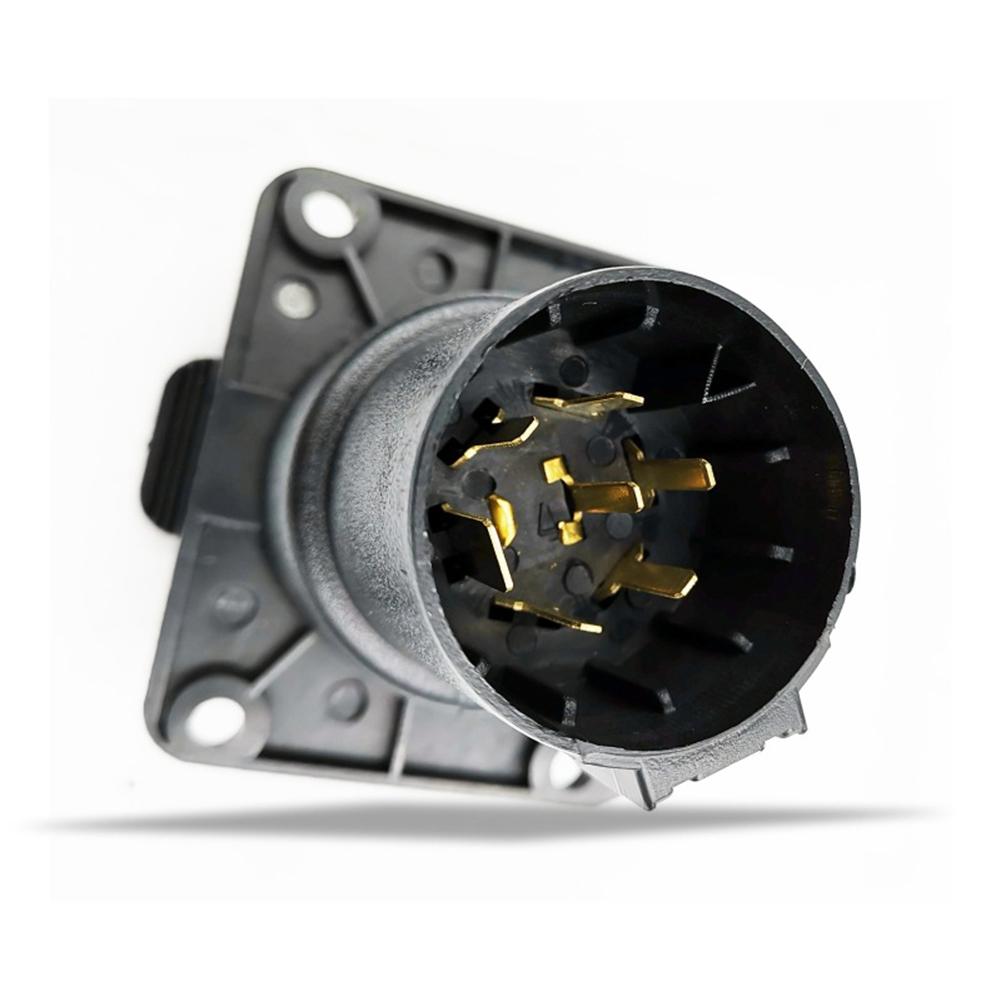 7 Pin Trailer Socket RV Trailer Connector Black Plastic Housing Long-lasting Use For US Vehicles For Most 7-pin RVs