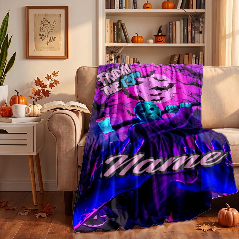 Friday the 13th Custom Flannel Blankets Soft Warm Cozy Throws for Home Decor Holiday Gifts