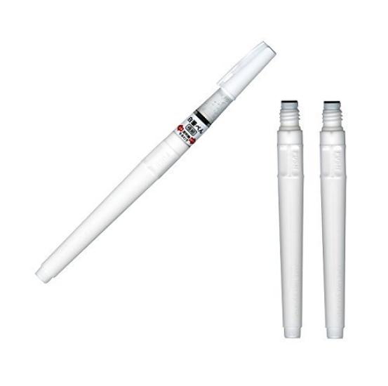Kuretake ZIG CARTOONIST White Brush Pen Fine 2 Dedicated Cartridges CNBW-01S + CNDAN122-99 (Extra Point) +