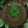 Round Aluminum Horseshoe and Clover Metal Wall Poster for Cafe Home Decor