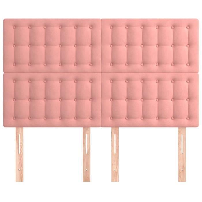VidaXL Têtes de lit 4 pcs Rose 72x5x78-88 cm Velours3116819
