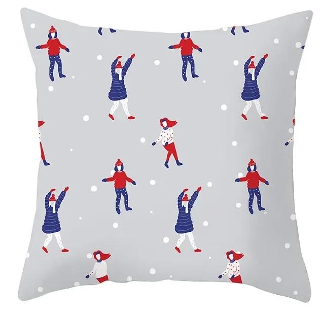 40/45/50/60cm Merry Christmas Santa Claus Printed Cushion Cover for Home Living Room Sofa Decoration Square Pillowcase