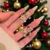 Silver Needle Super Flash Diamond Set Christmas Tree Pearl Water Drop Earrings Unique Earrings Stud Earrings
