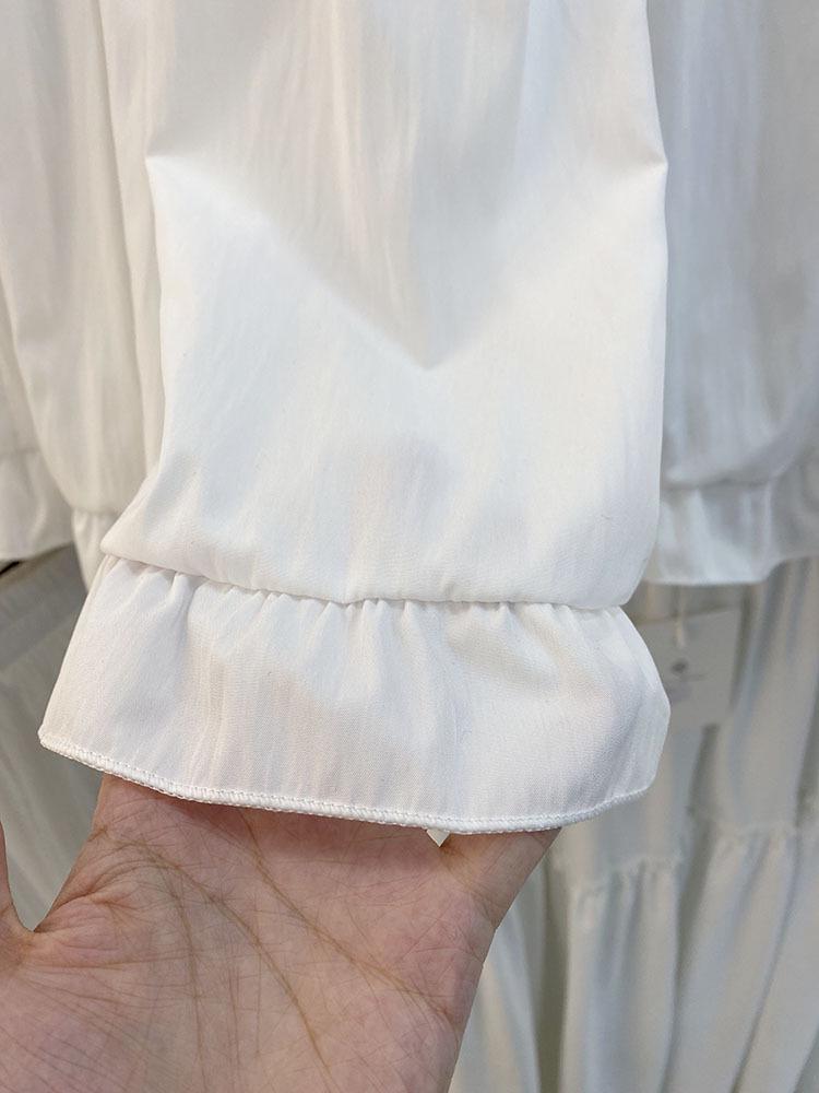 Sweet Lace Bow Ruffle Midi Skirt for Women - Spring 2025 High Waist A-line Style