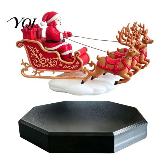 Floating Home Decor for Holidays Santa Sleigh, Magnetic Levitation Flying Sleigh Ornament, Christmas Decoration Desks Display Home, Office,