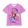 Trendy Girl Circus Series Short Sleeved Casual Round Neck T-shirt Summer Children's Clothing