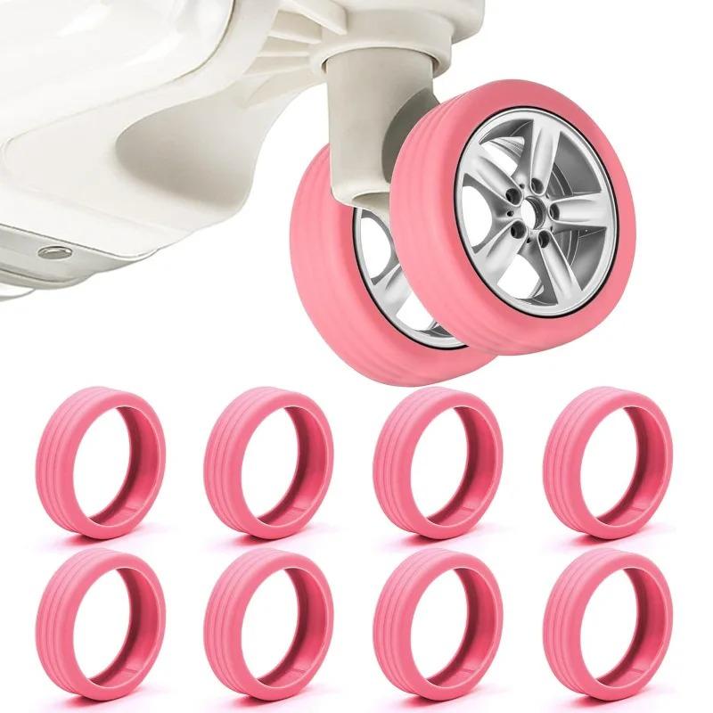 4PCS/Set Silicone Suitcase Wheels Protection Cover with Silent Sound Reduce Noise Trolley Box Luggage Caster Shoes Casters Cover