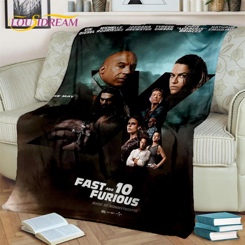 Fast & Furious X 10 Film Druckdecke, Weiche Überwurfdecke für Zuhause Schlafzimmer Bett Sofa Picknick Reise Büro Abdeckdecke Kinder