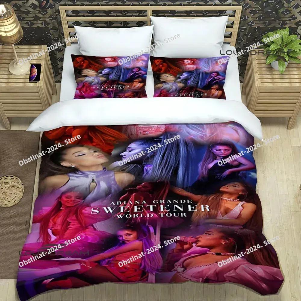 Sängerin Ariana Grande Bettwäsche-Sets exquisites Bettwaren-Set Bettbezug Bettdecke-Set Bettwäsche-Set Luxuriöses Geburtstagsgeschenk