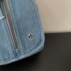 Vintage Solid Color Denim Backpack Large Capacity Multifunctional Chest Bag