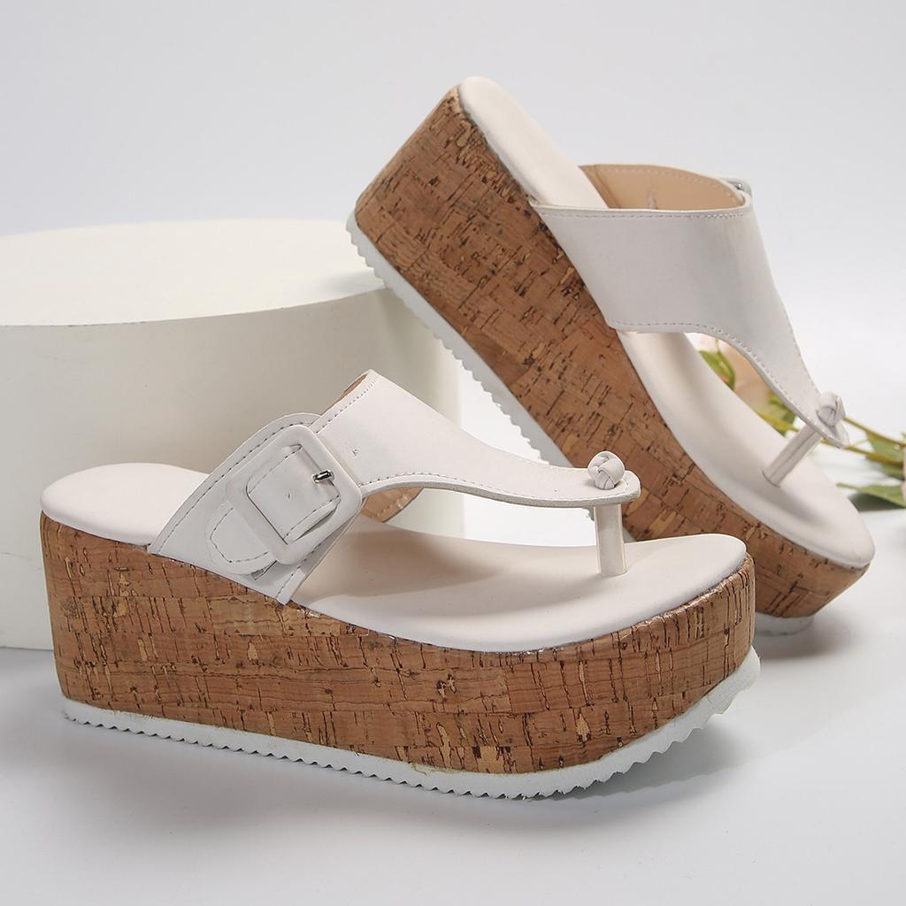 Summer new large size flip-flops casual fashion wide edge women's thick bottom slippers slippers