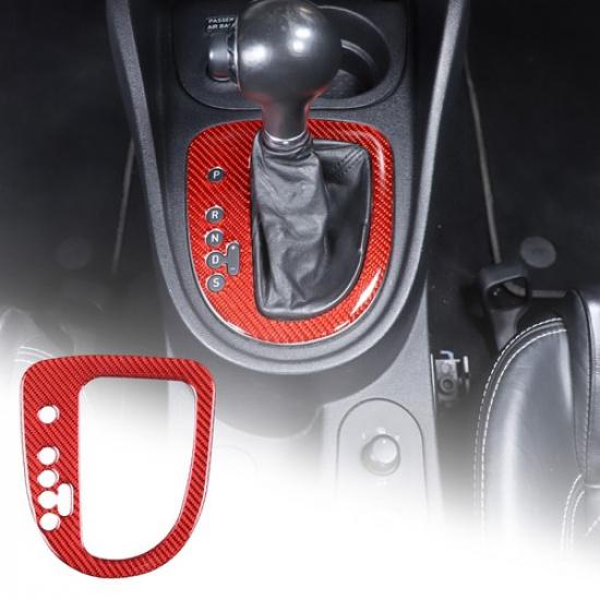 Roter Kohlefaser-Mittelkonsolen-Schaltpanel-Zieraufkleber für Seat Leon 2008-12