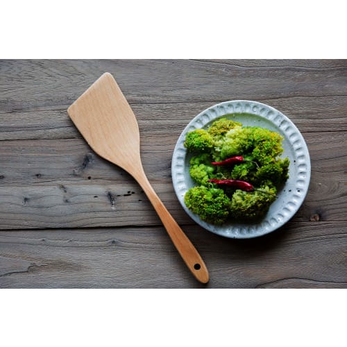 K-UNING Wooden Turner, Cooking Spatula, Kitchen Tool, Frying Tool, Wood Carving, L310mm, Japanese Urethane Coating