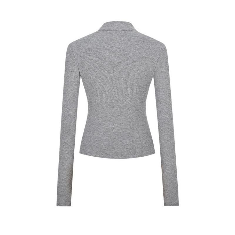 Dames Herfst- en Wintermode Temperament Amerikaanse Hottie Dubbele Rits Jas Opstaande Kraag Slanke Taille Vest Top