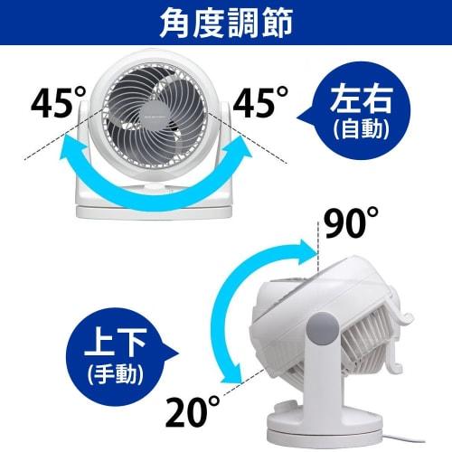 Iris Ohyama Circulator Silent Left and Right Swing 14 Tatami Powerful Air Blower White PCF-HD18-W