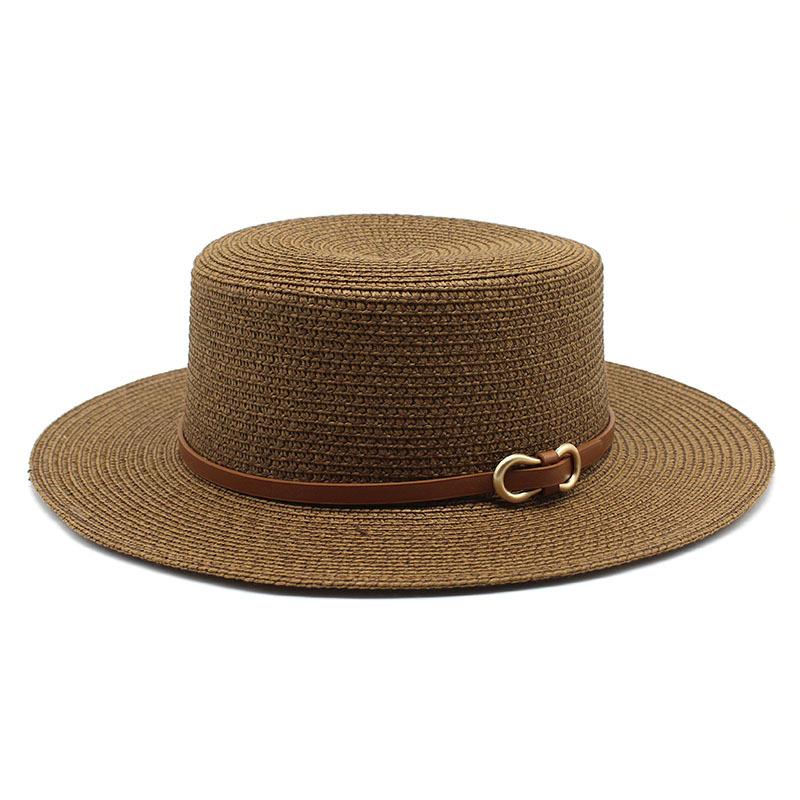 Spring And Summer Straw Hat Women'S Summer Flat Top Top Top Hat Seaside Vacation Beach Hat Internet Celebrity Straw Hat Sun Hat