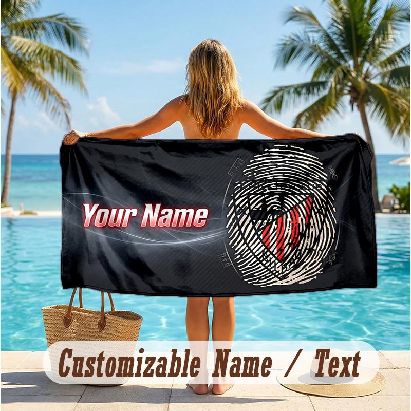 Custom Text Beach Towel, Soft Absorbent Swimming Multi-use TowelAthletic Bilbao FC