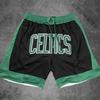 Shorts Deportivos Americanos Bordados Celtics Mixiu para Hombre Retro de Secado Rápido Transpirables Street Shorts Shorts de Baloncesto