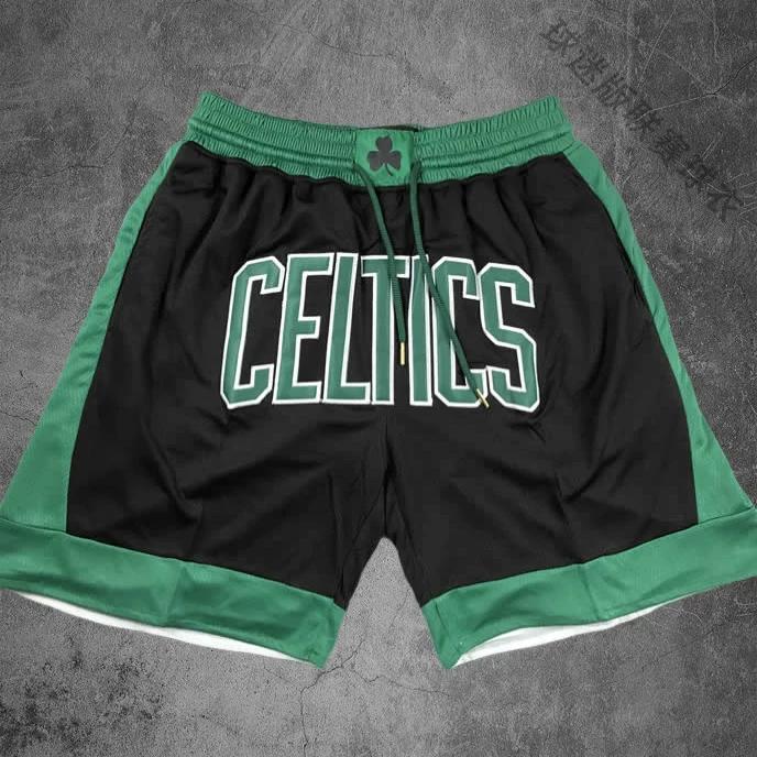 Shorts Deportivos Americanos Bordados Celtics Mixiu para Hombre Retro de Secado Rápido Transpirables Street Shorts Shorts de Baloncesto