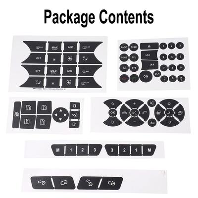 Decals Sticker Button Repair Decor 1 Set Of Accessories Accessory Black Parts Steering Wheel Replaces Practical