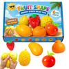 6Pcs Fruit Shape Stress Relieving Toy Slow Rebound Pinching Toy New Stress Ball  Gift