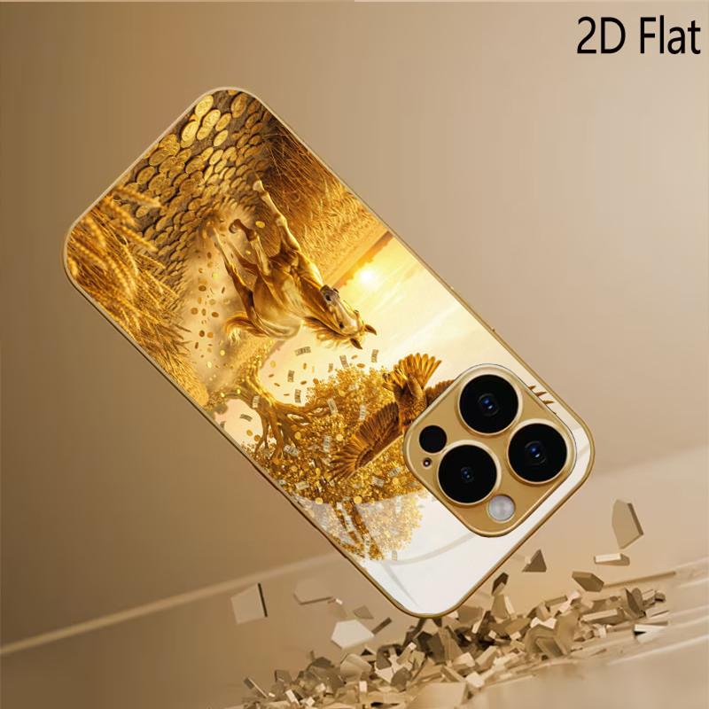 horse print Patterned tempered glass design for iPhone16 17 Pro Max 15 14 13 12 11 ProMax Phone Case Camera Cover Shockproof H