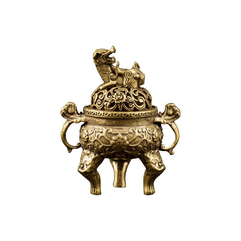

Ретро Латунная Подставка для Благовоний с Треножной Ажурной Мини-Подставкой для Сандаловых Благовоний для Украшения Дома
